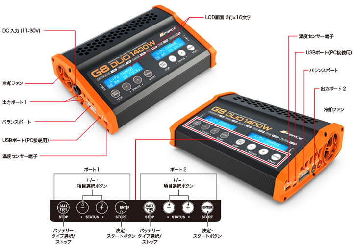 G-FORCE DC充放電器 G8 DUO 1400W