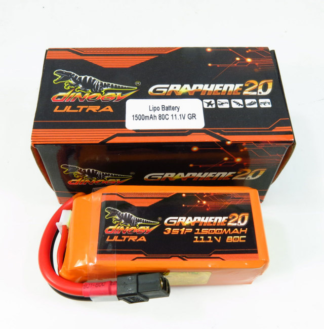 DINOGY ダイノジー Ultra Graphene 2.0 リポバッテリー 11.1V1500mAh 80C (LC-3S1500XTU)FPVレーサーに最適