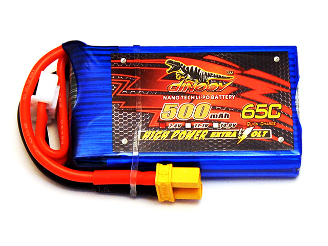 DINOGY ダイノジー リポバッテリー 7.4V500mAh 65C XT30 (LC-2S500H) ミニFPVレーサーに最適