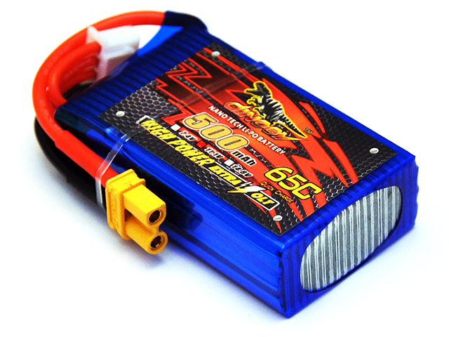 DINOGY ダイノジー リポバッテリー 11.1V500mAh 65C XT30 (LC-3S500H) ミニFPVレーサーに最適