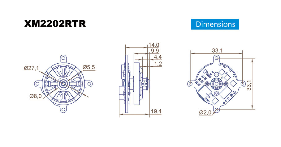 デュアルスカイ XM2202RTR-24 ESC内蔵インドア用ブラシレスモーター (1700RPM) 51962