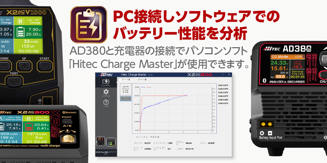 ハイテック アナライザ ＆ 放電器 AD380 (HITEC ANALYZER & DISCHARGER AD380) 44359