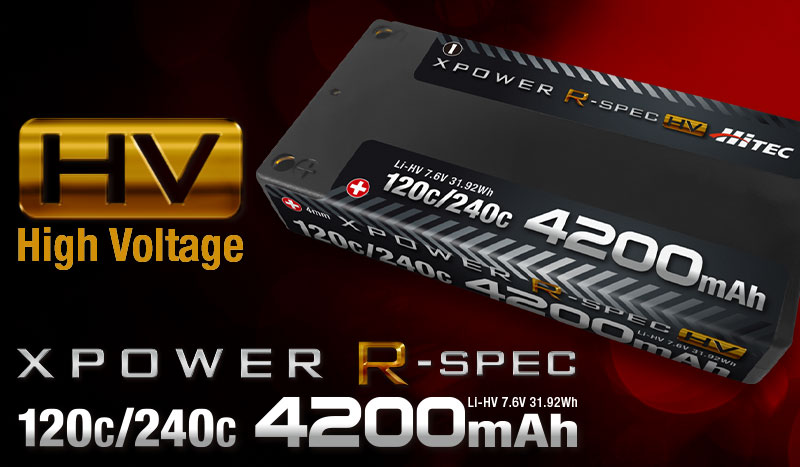 ハイテック XPOWER R-SPEC HV [エックスパワー Rスペック HV] Li-HV 7.6V 4200mAh 120C/240C XPRHV4200S-B HITEC