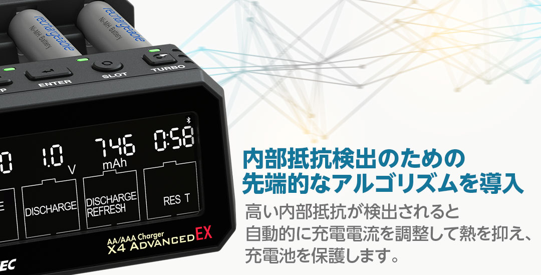 ハイテック 単三/ 単四充電器 AA/AAA チャージャー X4 アドバンス EX  44308-B HITEC