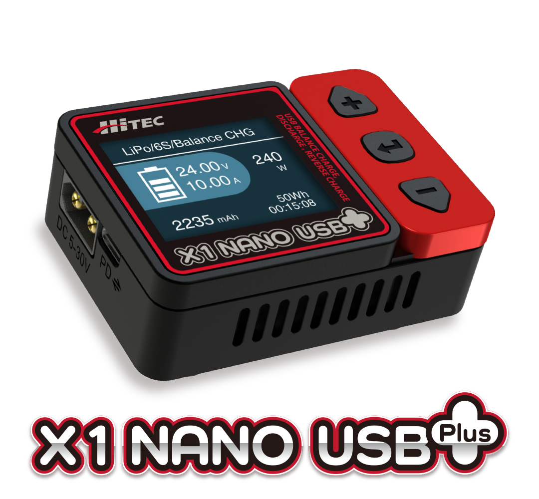 ハイテック X1 NANO USB +（ Hitec Ver.） USBバランス充・放電器・リバース充電 ［ X1 ナノ USB プラス ］ ハイテックバージョン 44361