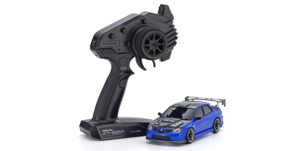 京商 ミニッツAWD スバル インプレッサ エアロバージョン with カーボンボンネット メタリックブルー 32653BL KYOSHO