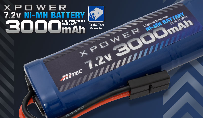 ハイテック XPOWER Ni-MH 7.2V 3000mAh タミヤタイプコネクター XP3000-NT-B HITEC
