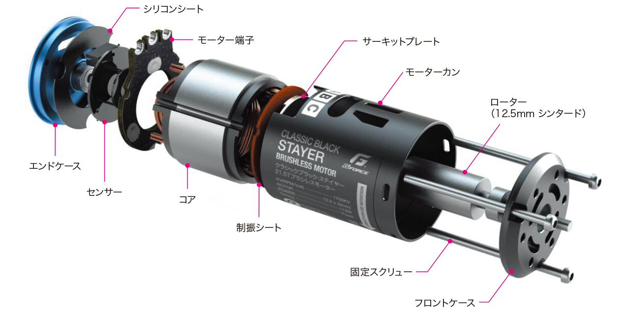 Classic Black Stayer Brushless Motor (21.5T) G0423
