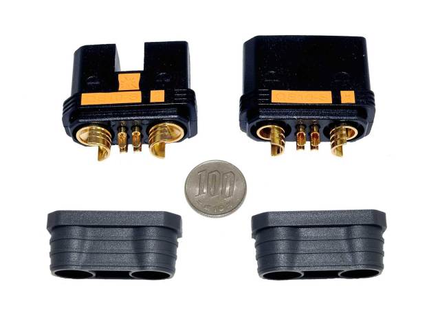 QS10 高電流対応アンチスパーク内蔵10mmゴールドコネクターオスメス1セット
