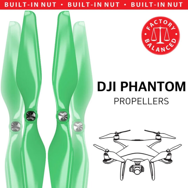 MAS DJI Phantom 1-3用アップグレードプロペラ C (グリーン） 9.4x5 4本セット