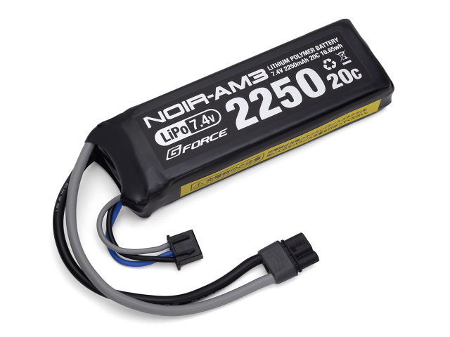 G-FORCE Noir AM3 LiPo 7.4V 2250mAh ミニS互換サイズ 次世代コネクタ仕様  GFG911